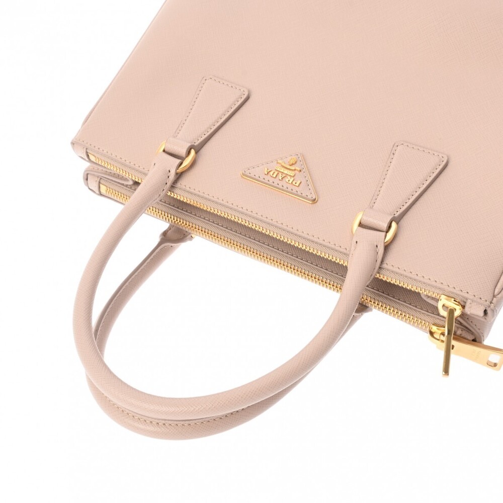 Prada Beige Handbag Saffiano Pink Pink Tan Galleria - Picture 3 of 11